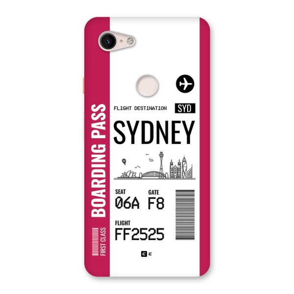 Sydney Boarding Pass Back Case for Google Pixel 3 XL