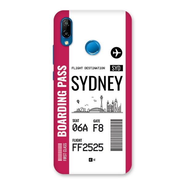 Sydney Boarding Pass Back Case for Huawei P20 Lite