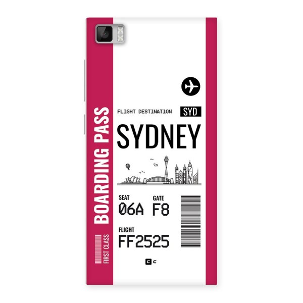 Sydney Boarding Pass Back Case for Mi3