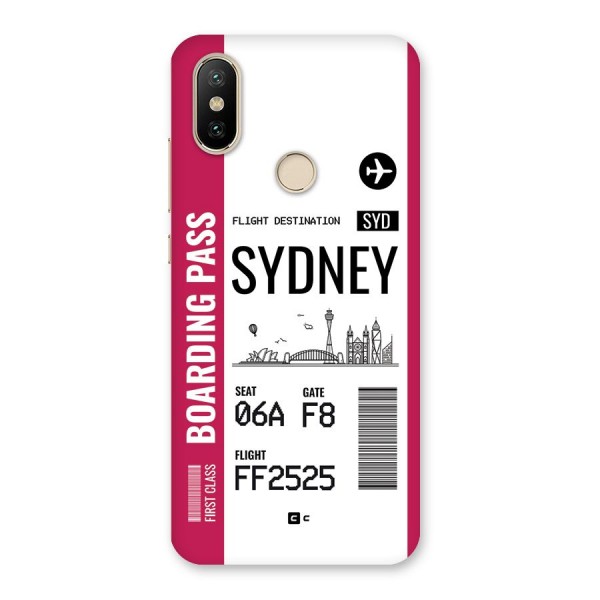 Sydney Boarding Pass Back Case for Mi A2