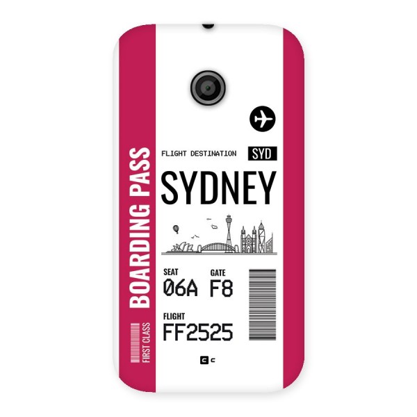 Sydney Boarding Pass Back Case for Moto E