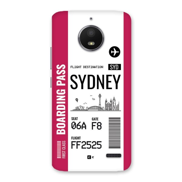 Sydney Boarding Pass Back Case for Moto E4