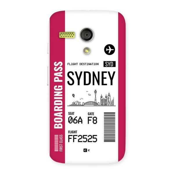 Sydney Boarding Pass Back Case for Moto G