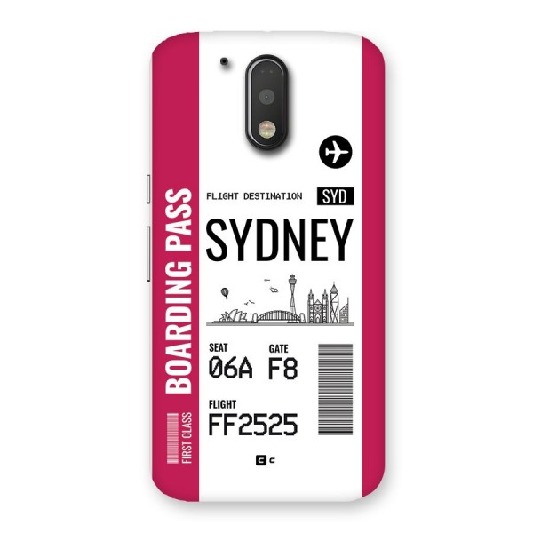 Sydney Boarding Pass Back Case for Moto G4