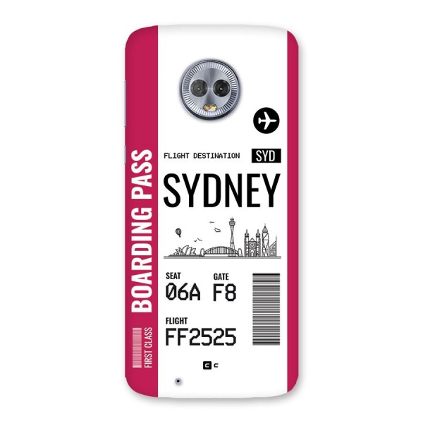 Sydney Boarding Pass Back Case for Moto G6