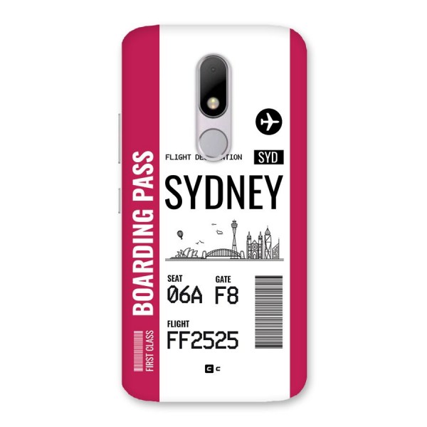 Sydney Boarding Pass Back Case for Moto M