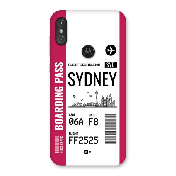 Sydney Boarding Pass Back Case for Motorola One Power