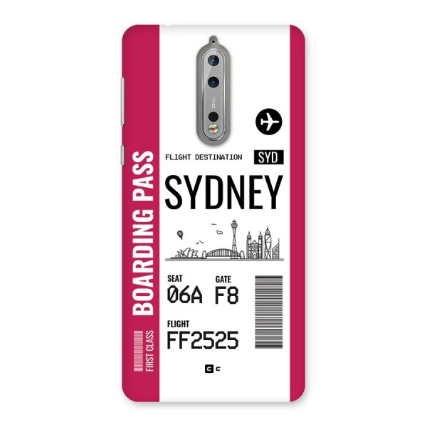 Sydney Boarding Pass Back Case for Nokia 8