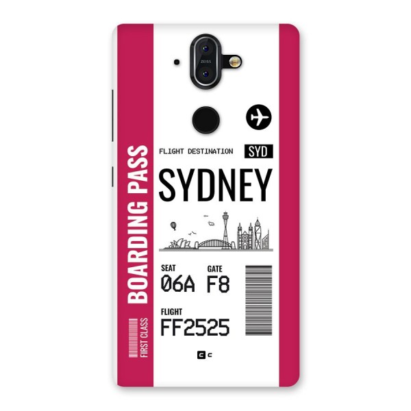 Sydney Boarding Pass Back Case for Nokia 8 Sirocco