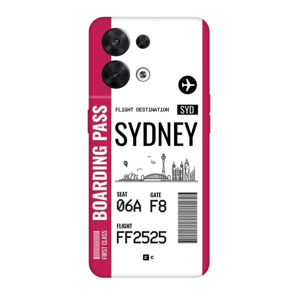 Sydney Boarding Pass Back Case for Oppo Reno8 5G