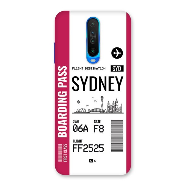 Sydney Boarding Pass Back Case for Poco X2