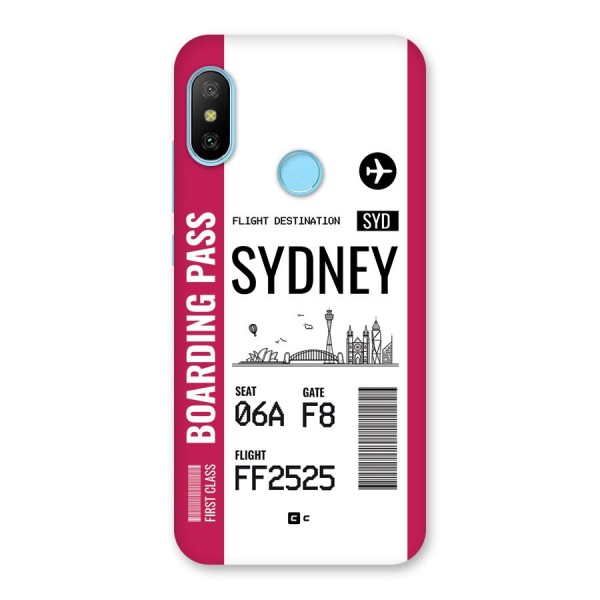 Sydney Boarding Pass Back Case for Redmi 6 Pro