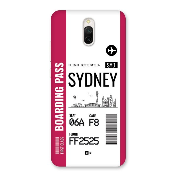 Sydney Boarding Pass Back Case for Redmi 8A Dual