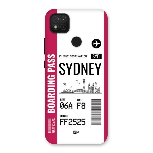 Sydney Boarding Pass Back Case for Redmi 9