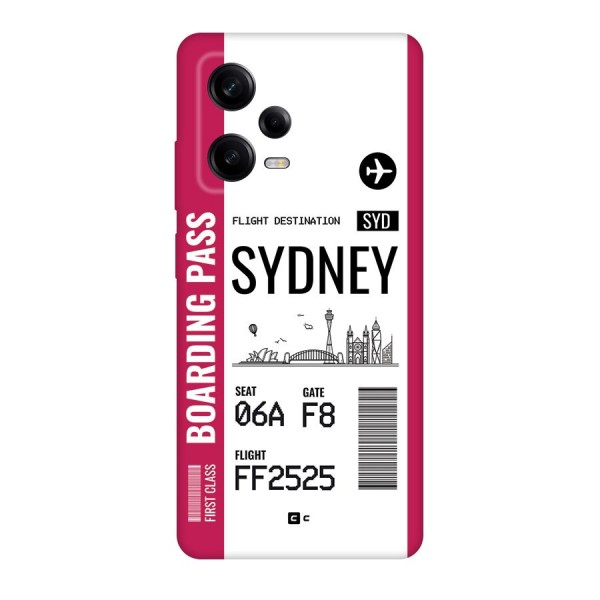 Sydney Boarding Pass Back Case for Redmi Note 12 Pro