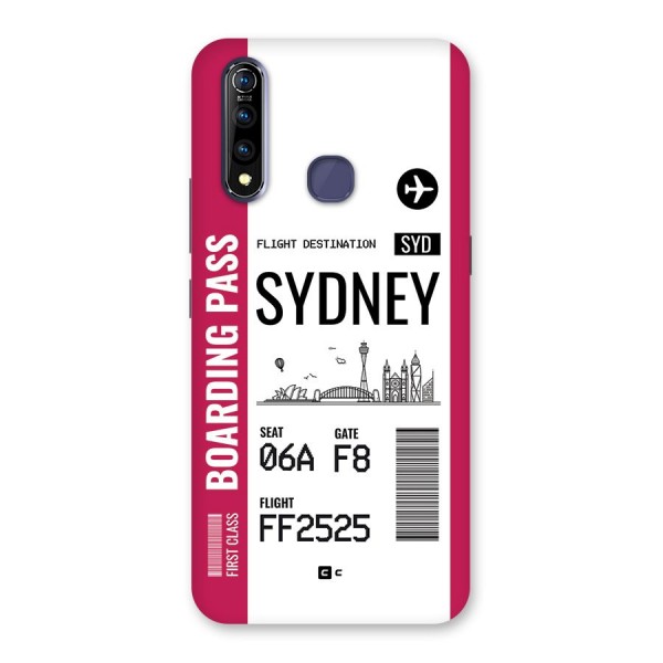 Sydney Boarding Pass Back Case for Vivo Z1 Pro