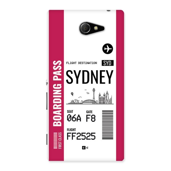 Sydney Boarding Pass Back Case for Xperia M2