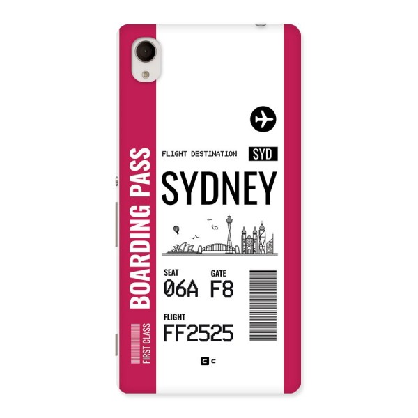 Sydney Boarding Pass Back Case for Xperia M4 Aqua