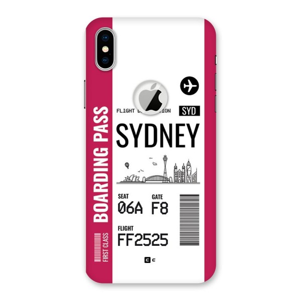 Sydney Boarding Pass Back Case for iPhone XS Logo Cut