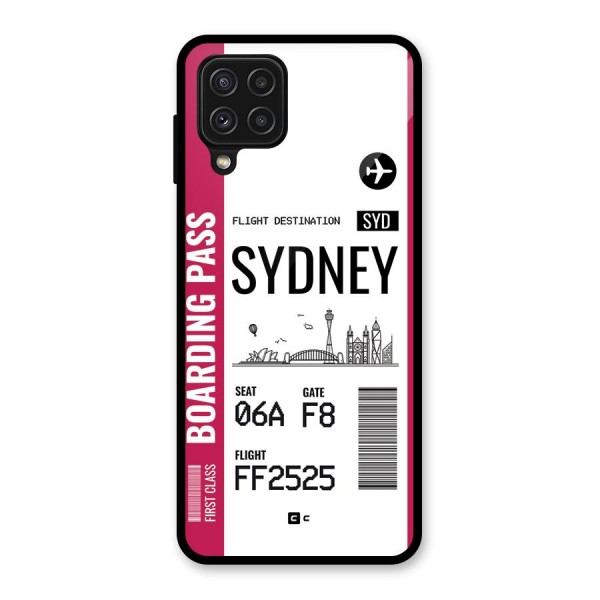 Sydney Boarding Pass Glass Back Case for Galaxy A22 4G