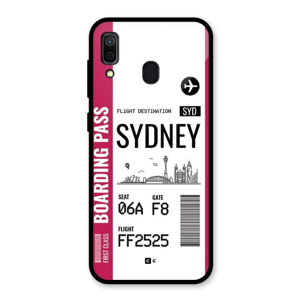 Sydney Boarding Pass Glass Back Case for Galaxy A30