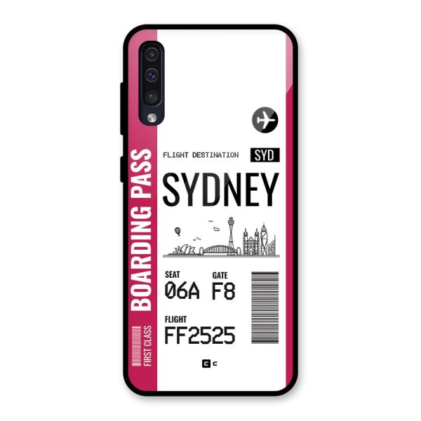 Sydney Boarding Pass Glass Back Case for Galaxy A50s