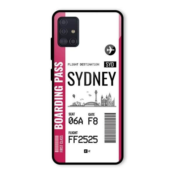 Sydney Boarding Pass Glass Back Case for Galaxy A51