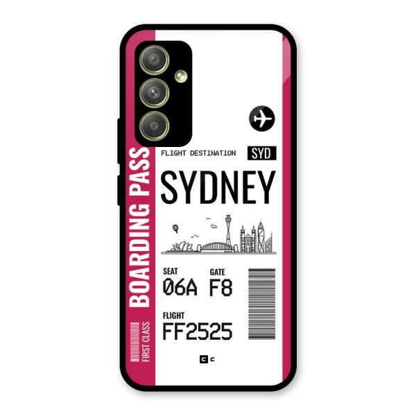 Sydney Boarding Pass Glass Back Case for Galaxy A54