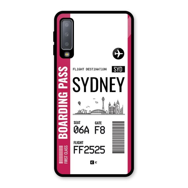 Sydney Boarding Pass Glass Back Case for Galaxy A7 (2018)