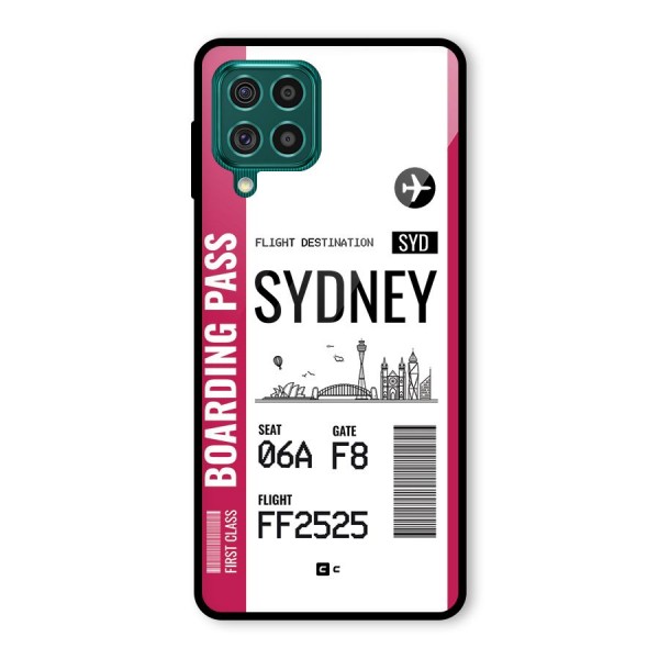 Sydney Boarding Pass Glass Back Case for Galaxy F62