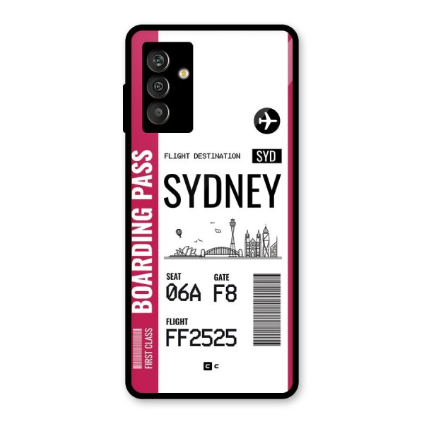 Sydney Boarding Pass Glass Back Case for Galaxy M13