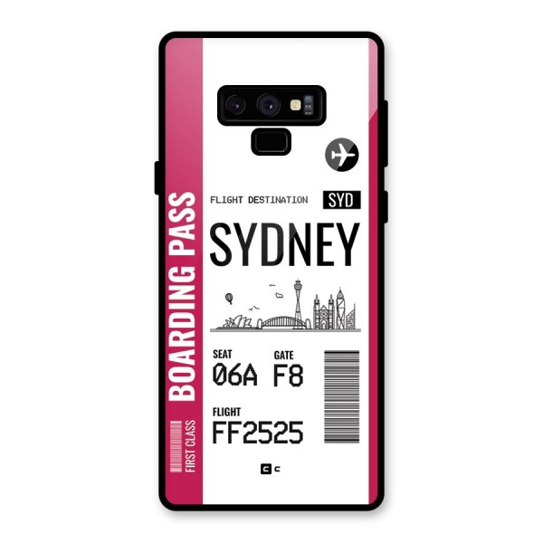 Sydney Boarding Pass Glass Back Case for Galaxy Note 9