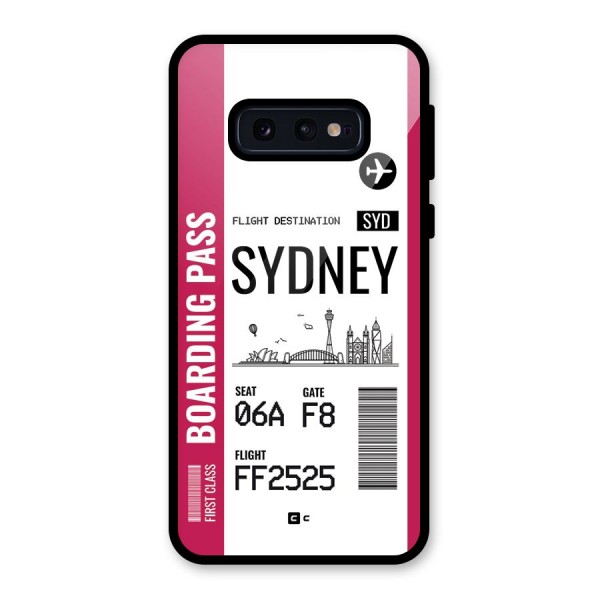 Sydney Boarding Pass Glass Back Case for Galaxy S10e