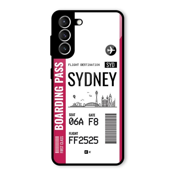 Sydney Boarding Pass Glass Back Case for Galaxy S21 5G