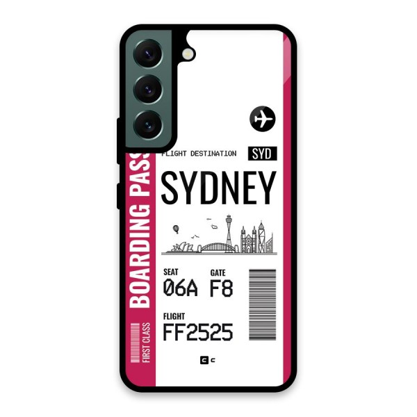 Sydney Boarding Pass Glass Back Case for Galaxy S22 5G