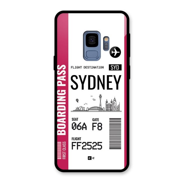 Sydney Boarding Pass Glass Back Case for Galaxy S9