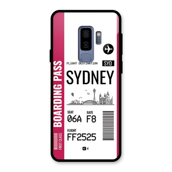 Sydney Boarding Pass Glass Back Case for Galaxy S9 Plus