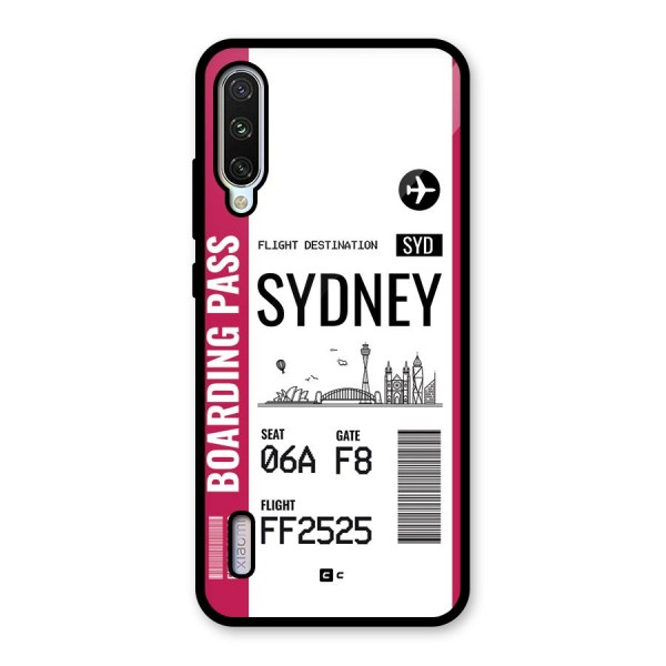 Sydney Boarding Pass Glass Back Case for Mi A3