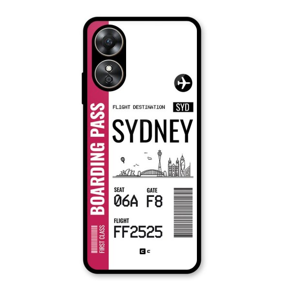 Sydney Boarding Pass Glass Back Case for Oppo A17