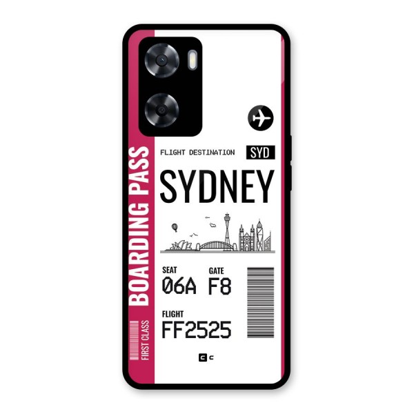 Sydney Boarding Pass Glass Back Case for Oppo A57 2022