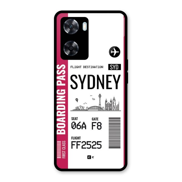 Sydney Boarding Pass Glass Back Case for Oppo A77s