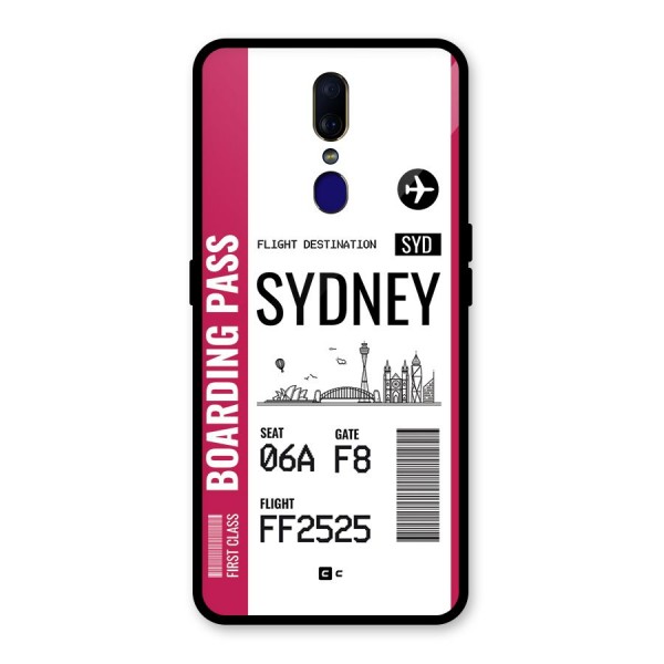 Sydney Boarding Pass Glass Back Case for Oppo F11