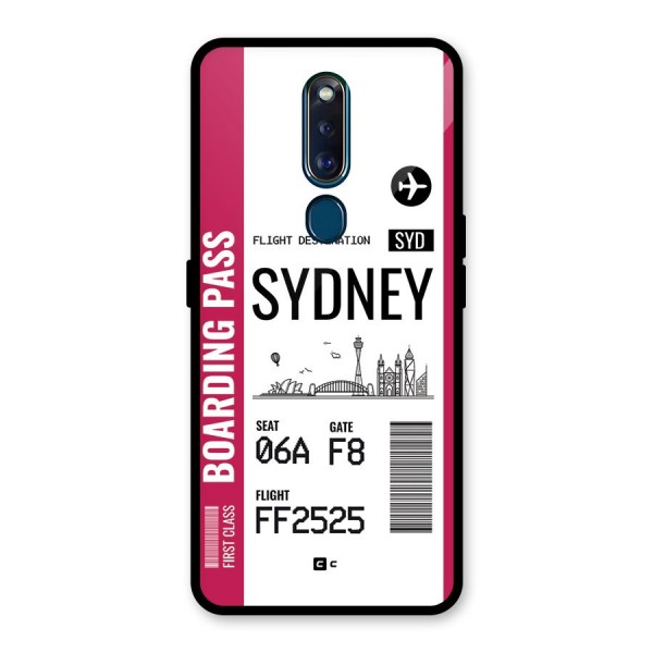 Sydney Boarding Pass Glass Back Case for Oppo F11 Pro