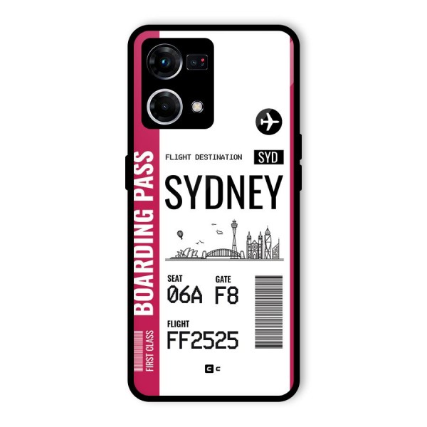Sydney Boarding Pass Glass Back Case for Oppo F21 Pro 4G