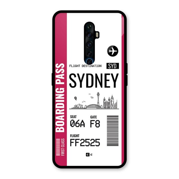 Sydney Boarding Pass Glass Back Case for Oppo Reno2 F