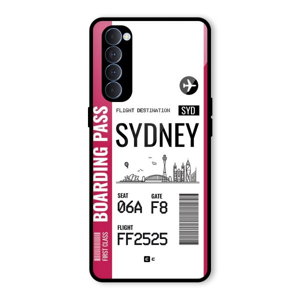 Sydney Boarding Pass Glass Back Case for Oppo Reno4 Pro