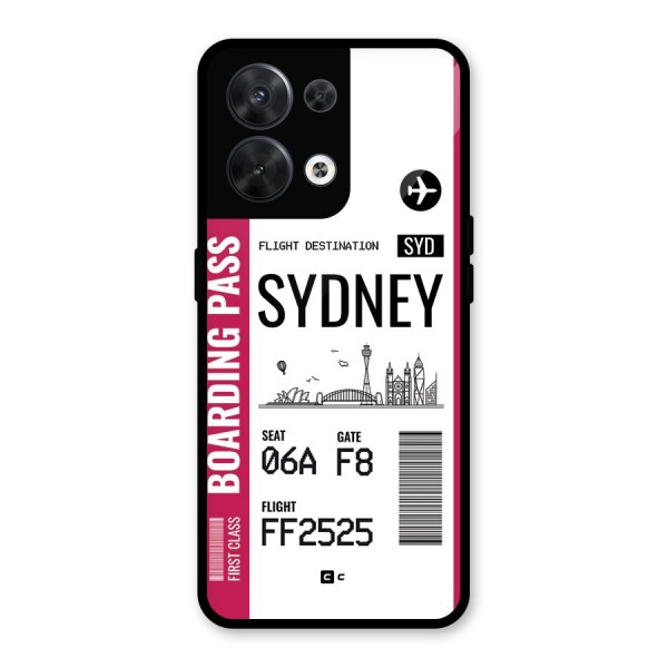 Sydney Boarding Pass Glass Back Case for Oppo Reno8 5G