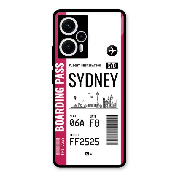 Sydney Boarding Pass Glass Back Case for Poco F5