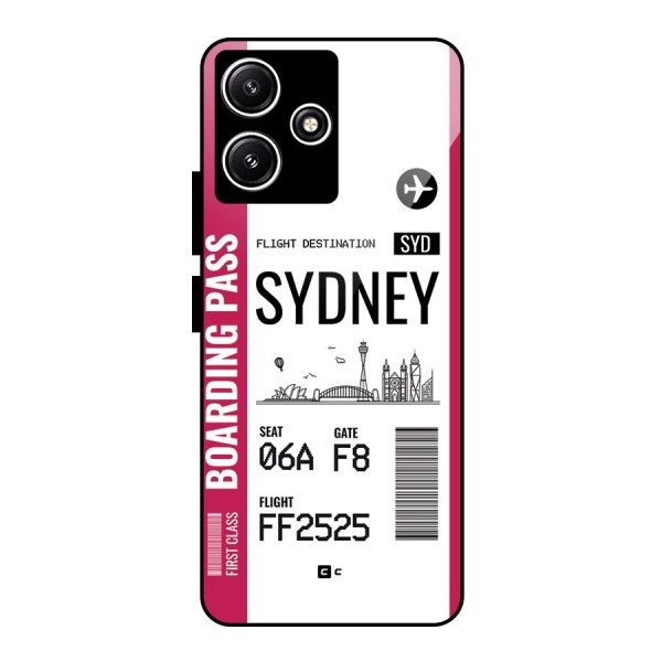 Sydney Boarding Pass Glass Back Case for Poco M6 Pro