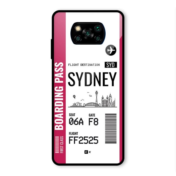 Sydney Boarding Pass Glass Back Case for Poco X3 Pro